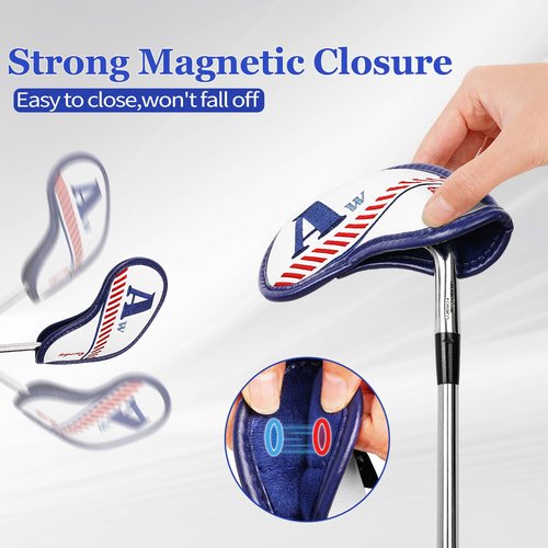 Big Teeth Golf $100 Lucky Bill Iron Headcover, One Hundred Dollar Golf Iron Club Head Cover 10pcs（4-9,Pw,Aw,Sw,Lw）