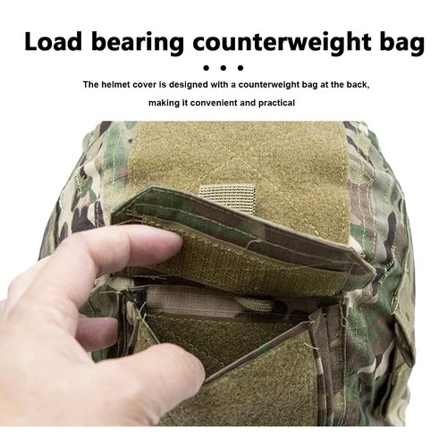 AZB Tactical Airsoft Helmet Cover with Counterweight Bag for MICH 2000 Ver2/ACH Helmet