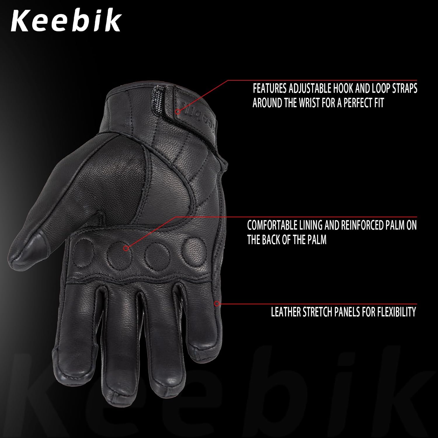 Skiennix Goatskin Leather Motorcycle Racing Gloves - Reflective Skull | Touchscreen for Men & Women