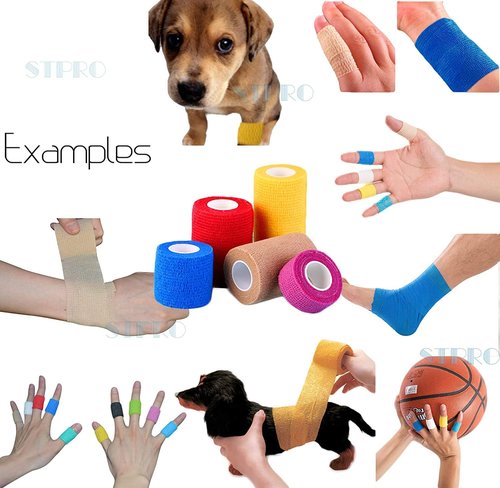 STpro Bandages Vet Wrap for Horses Medical Tape Bandage Self Adhering Bandage Wrap Self Stick Bandage Wrap Vet Tape 2 Inch x 12 Pack Light Blue Cohesive Tape Sports Wrap Cohesive Bandage