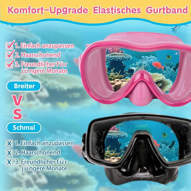 Kids Swim Goggles with Nose Cover, Anti-Fog Lenses, Adjustable Strap - All Pink (Variation of THIS listing)
