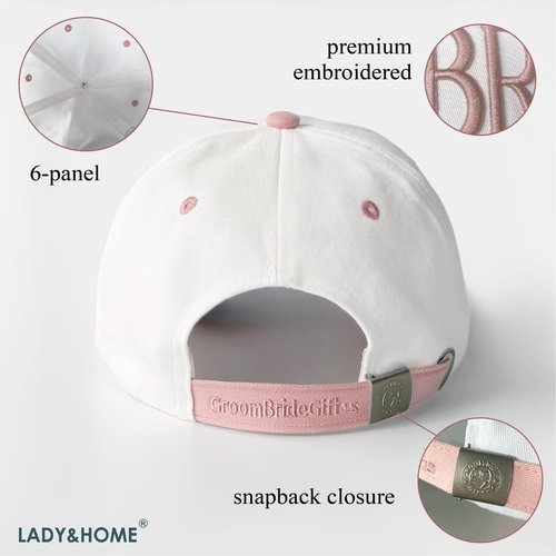 LADY&HOME Bride Baseball Hat,Bach Party Decorations,Bridal Shower Accessory,Bride to Be Gift,Bridesmaid Favor (Pink)