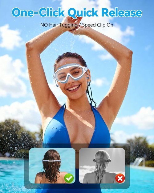 Aegend New Adult Wide View Swim Goggles, Anti-Fog/UV No Leak Swimming Goggles with Ear Plugs for Men & Women