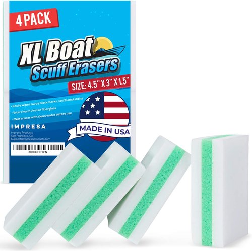 Impresa Boat Scuff Eraser - XL Marine Cleaner | Effectively Removes Marks from Fiberglass, Aluminum & Metal - 4 Pack