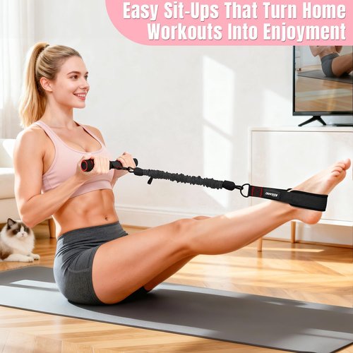 KUZARO Multifunction Resistance Bands - Adjustable 3-Tube Handle for Core, Arm & Leg Workouts