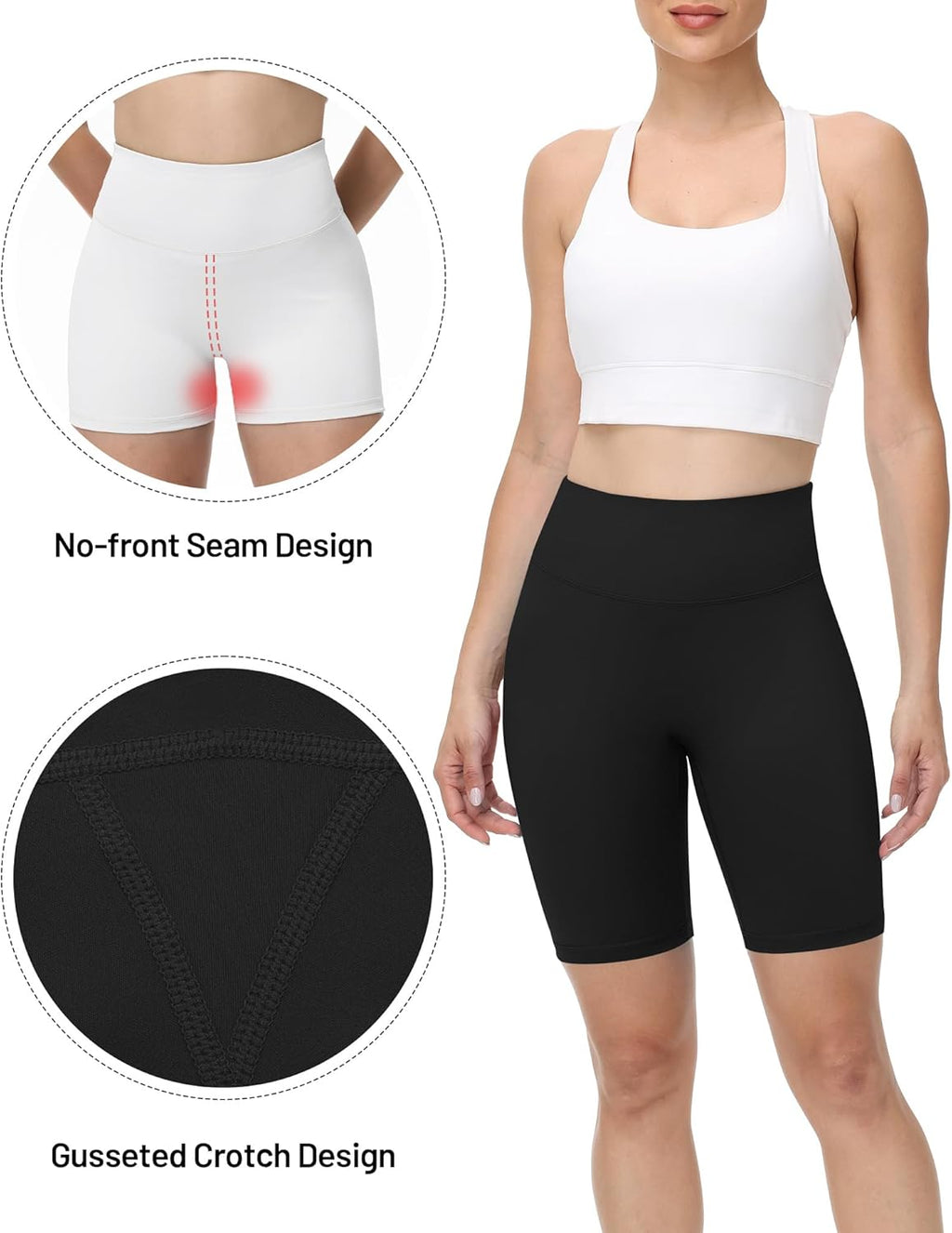 Runhit Biker Shorts for Women - High Waisted No Front Seam Gym & Yoga Spandex Shorts | Tummy Control, 3''/5''/8''