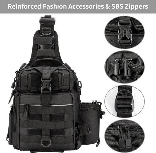BLISSWILL Fishing Backpack - Large Water-Resistant Outdoor Tackle Bag for Anglers