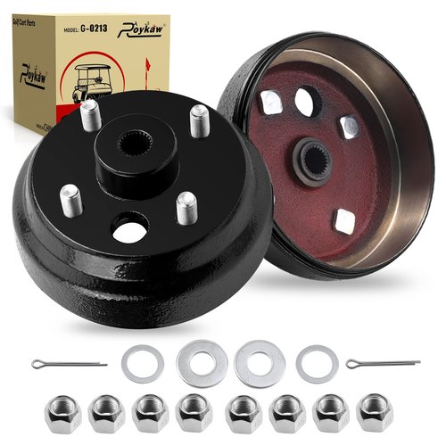 Roykaw Golf Cart Brake Hub Drum w/30 Teeth Die Casting Fine Splined for EZGO 1991-up 4 Cycle Gas Models, Replaces OEM # 21807-G1, 21807G1, 41843-94 - 2 Pcs