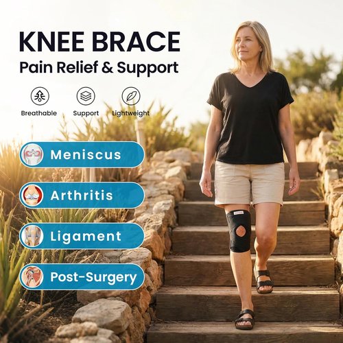 Galvaran Knee Brace - Breathable Adjustable Support with Side Stabilizers for ACL & MCL Injuries