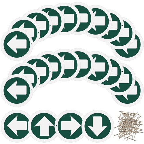 Amylove 36 Piece Trail Markers Bright Reflective Trail Markers Green Bright Trail Signs Trail Marking Reflectors for Hiking Hunting Camping Backpacking Walking Driveway Office New Place, Easy to Mount