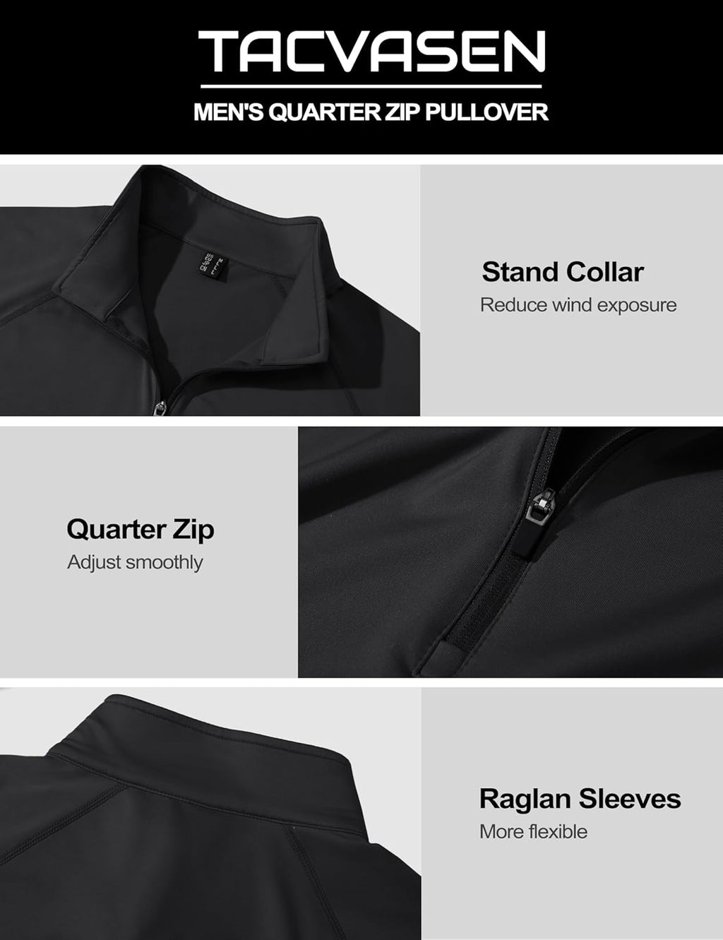 TACVASEN Men's Quarter Zip Pullover | Fleece-Lined Thermal Golf Shirt for Winter Warmth