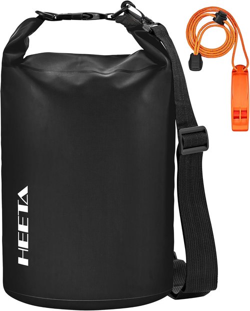 HEETA Waterproof Dry Bag - Lightweight Roll Top Storage Backpack with Emergency Whistle | 5L/10L/20L/30L/40L Options for Travel, Kayaking, Camping, Beach