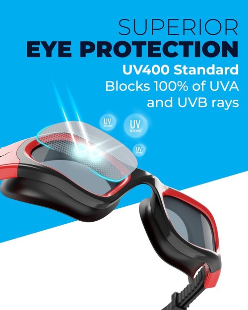 AqtivAqua Swimming Goggles - DX Wide View Anti-Fog Swim Goggles for Adults | Leak-Proof Design