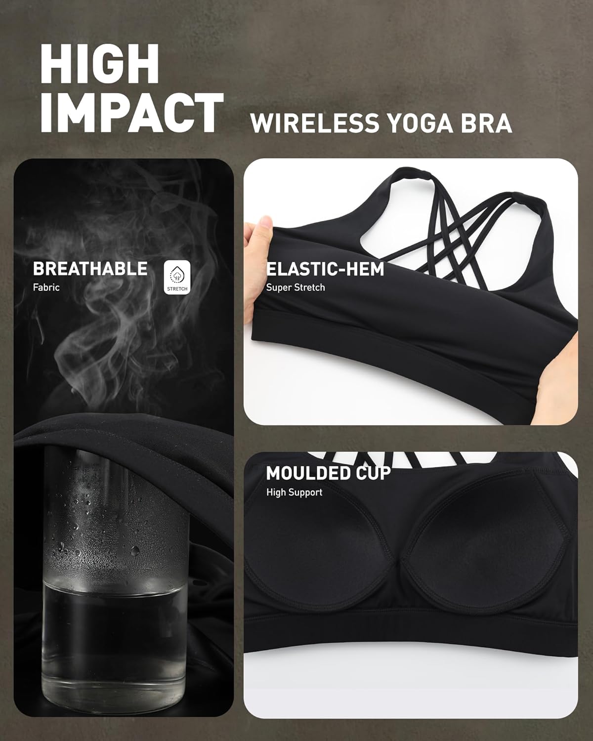 RUNNING GIRL Sports Bra - High Impact Crisscross Back Design for Ultimate Workout Support | Comfortable Fit