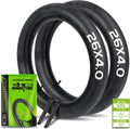 Skiennix Fat Tire Tubes - 20"/26" E-Bike Bicycle Tubes with AV 32mm Schrader Valve & Tire Levers | 2/4 Pack