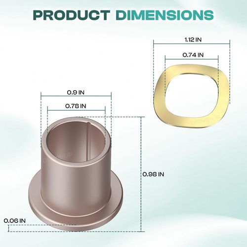 DRIVE UP Club Car Precedent King Pin Steering Knuckle Bushing Kit,Spindle Bushing for 2004-Up and 2018-up Tempo Gas Electric Golf Cart 102288201, 102288401