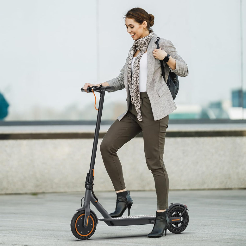 VOLPAM Electric Scooter - 350W Motor, 19 MPH Speed, 21 Miles Range, Portable Design with Smart App & Double Braking System