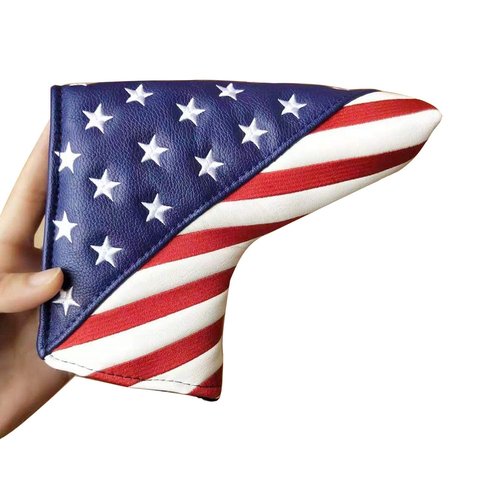 1pc Stars Stripes Design Golf Putter Cover Blade Magnetic Headcover