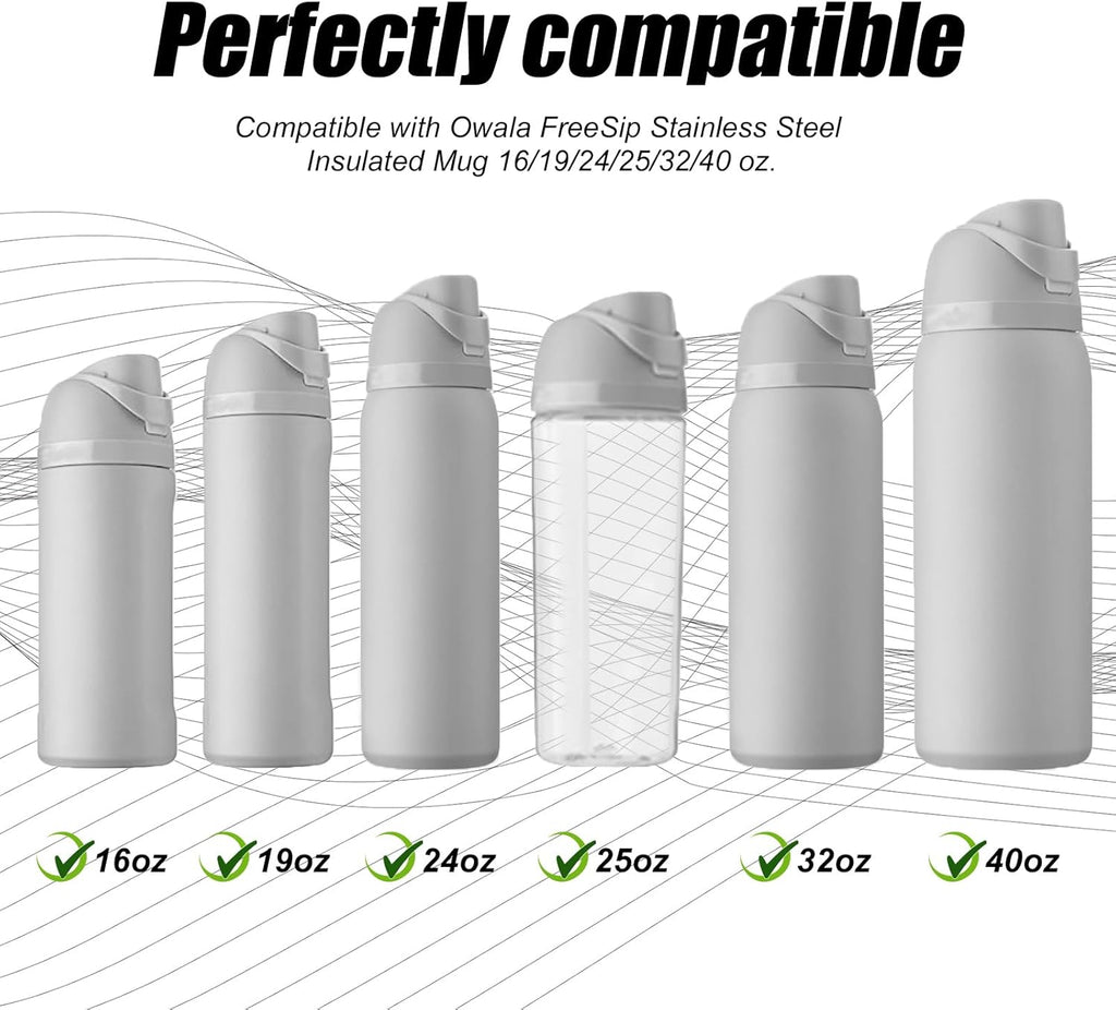 Owala | Water Bottle Top Lid Replacement - Silicone Plug Accessories for 24oz & 32oz Bottles (Black)