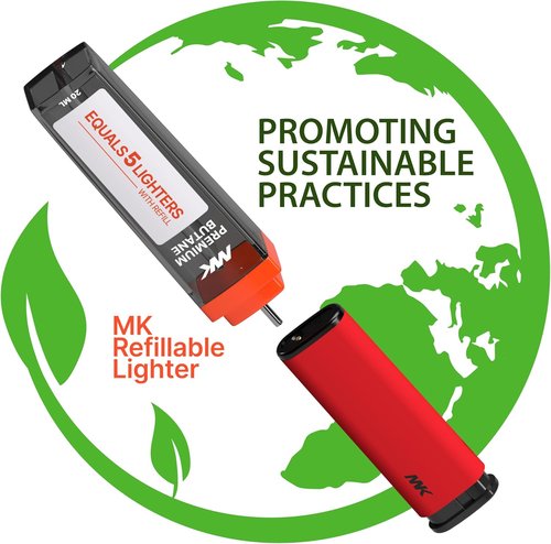 MK Lighter 50PCS Windproof Butane Candle Lighters - Refillable for BBQ, Camping & Outdoor Use