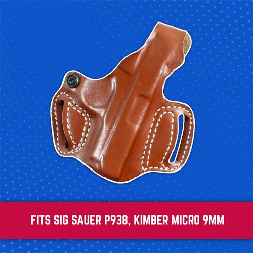 Desantis Thumb Break Mini Slide Holster, Premium Gun Holster, Fits SIG P938, Kimber Micro 9MM, Adjustable Tension Device, Right-Hand Draw, Tan