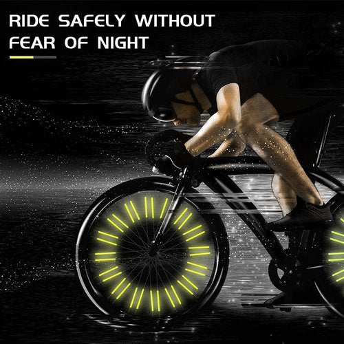 flintronic Bicycle Spoke Reflectors, 48Pcs Bike Spoke Reflectors for Night Riding 360°Visibility - Fit for All Standard Bike - Easy Mount