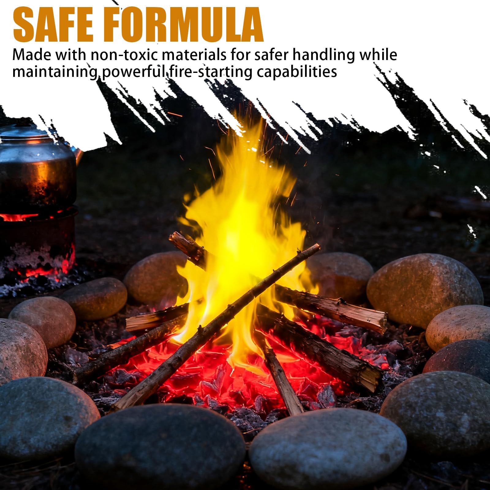 ZTTM 60 Pack Waterproof Fire Starters with 5+ Minute Burn for Camping, Emergency, Fire Pits, Grills,Non-Toxic