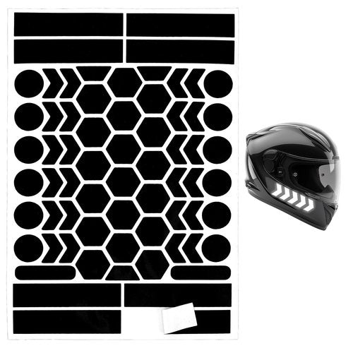 DOPENDPI 67PCS Black Reflective Tape, Reflective Stickers for Helmet Motorcycle Helmet Decals Motorcycle Helmets Stickers Night Visibility Safety Decal for Night Riding Waterproof(Black)