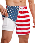 Skiennix Men's Swim Trunks - 2-in-1 Quick Dry Bathing Suit with Compression Liner & Pockets - 5 Inch