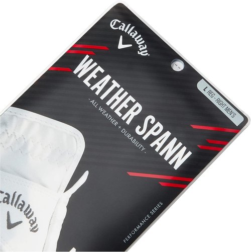 Callaway Golf Weather Spann Glove - Premium Grip & Comfort | Men's Size Large, White