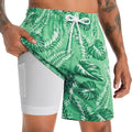 ELETOP Men's Swim Trunks - Compression Liner Bathing Suit with Zipper Pockets | Stylish Beach Shorts