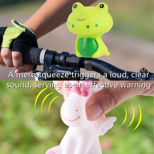 XMHBG Cute Frog Bike Bell - Loud & Clear Bicycle Handlebar Bell with Animal Design with Loud Crisp Clear Sound for Bike Accessories Decoration(Easy Installation)