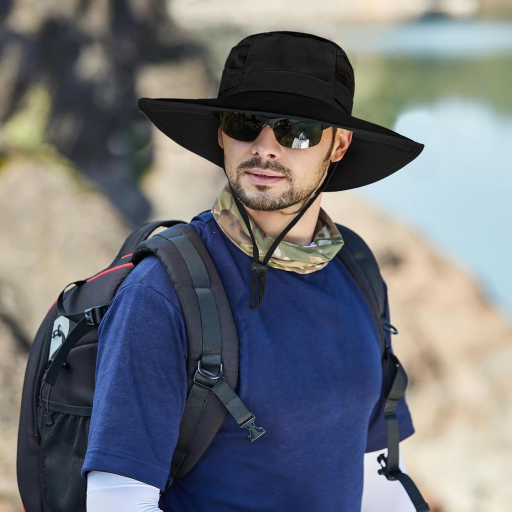 Skiennix UPF 50+ Sun Hat - Waterproof Wide Brim Bucket Hat for Fishing, Hiking & Beach | Foldable Design