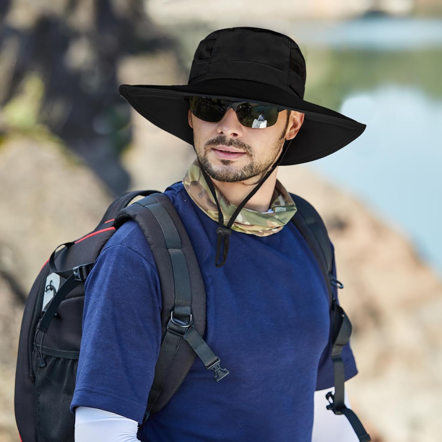 Skiennix UPF 50+ Sun Hat - Waterproof Wide Brim Bucket Hat for Fishing, Hiking & Beach | Foldable Design