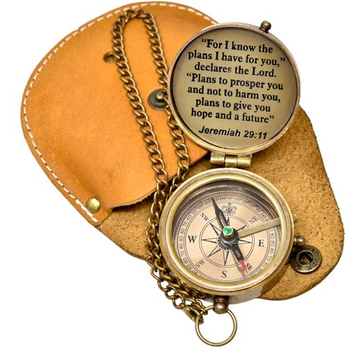 First Communion Gift for Boys and Girls, Engraved Compass, Religious Gift for Men, Jeremiah 29 11, Baptism Gifts, Birthday, Mothers Day, Fathers Day, Graduation Gift, Wedding Gifts
