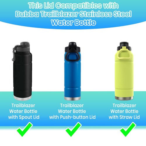 BOSORIO 2 Pack Spout Lids Compatible with Bubba Trailblazer 24oz 32oz 40oz Water Bottle, Auto Flip Lids Replacement Parts for Bubba Trailblazer and Flo Kids 16oz Wide Mouth Water Bottle