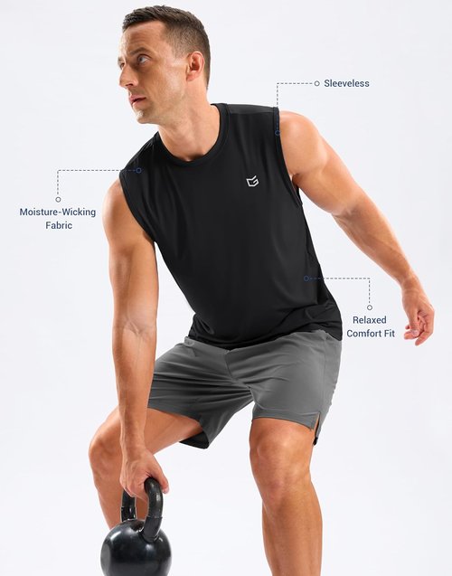 G Gradual Men's Workout Tank Top - Moisture-Wicking Muscle Shirt for Gym & Summer Casual Wear