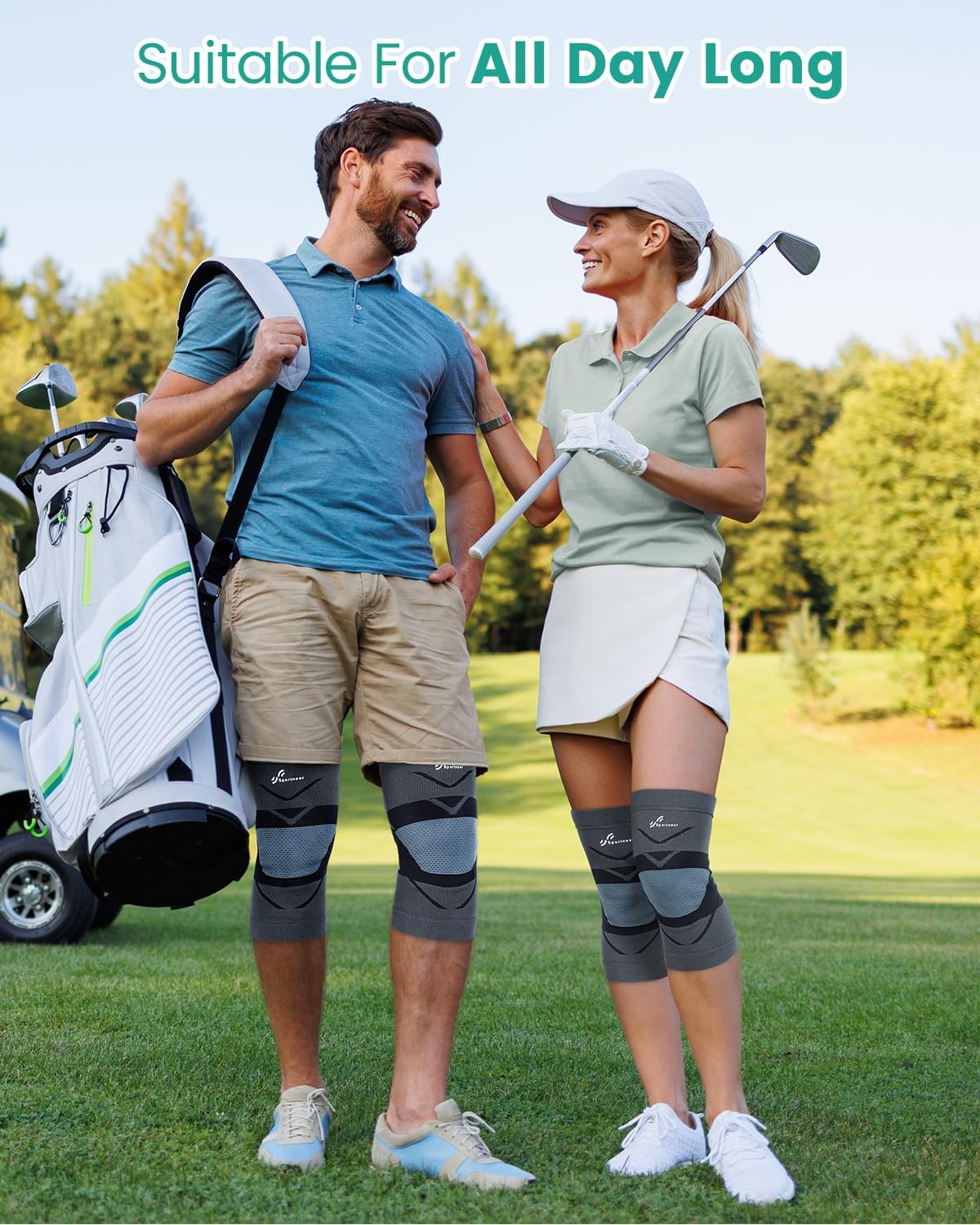 Sportneer Knee Brace - Zoned Pressure Design for Pain Relief - Lightweight Compression Sleeve for Men & Women
