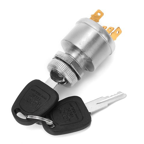 10L0L Golf Cart Ignition Switch for EZGO TXT, Medalist, Marathon, Workhorse, ST, Shuttle Golf Cart, Uniquely Keyed Starter, 4 Terminals Prong, Replace 33639G01, 33639G03, 00568G6, 17137G1,17063G1