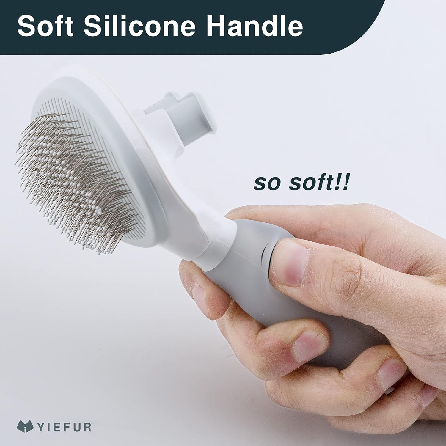 Skiennix Cat Hair Brush - Soft Silicone Self-Cleaning Grooming Tool for Shedding | Short & Long Haired Cats