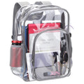 Nausear Clear Backpack School Bag Stadium Approved Heavy Duty Large PVC Laptop Transparent Backpack See Through Backpack for Sports, Work, Stadium, Security, Travel, College - H18''xW14''xD8“ - Grey