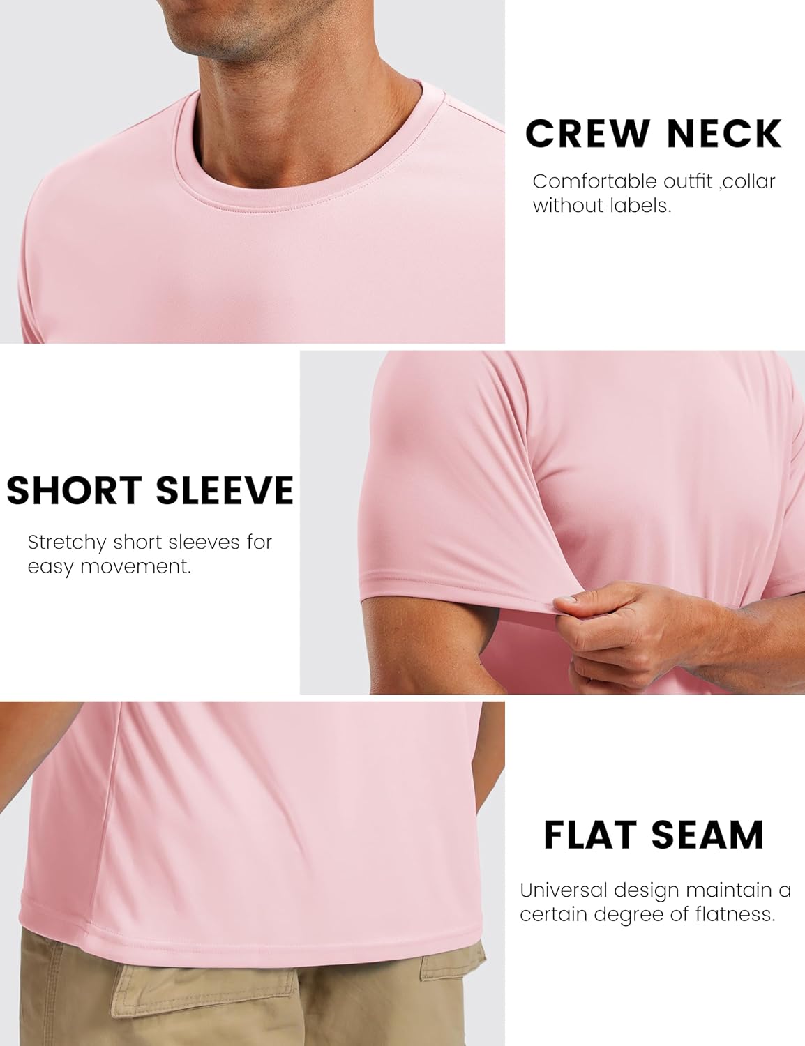 TACVASEN Men's Athletic T-Shirt - Quick Dry Workout Shirt with Sun Protection | UPF 50+