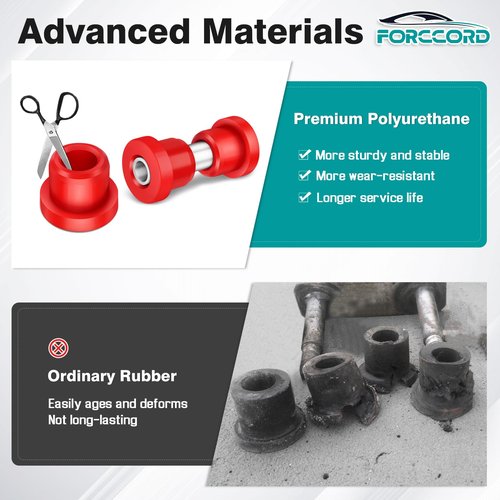 Forccord EZGO TXT Spring Bushing Kit With Screw Nut Fits for 1994-Up EZGO TXT/Medalist and 1981-Up Club Car DS Golf Cart Rear Leaf Spring Polyurethane Bushing and Sleeves Replacement 70289G01 70291G02