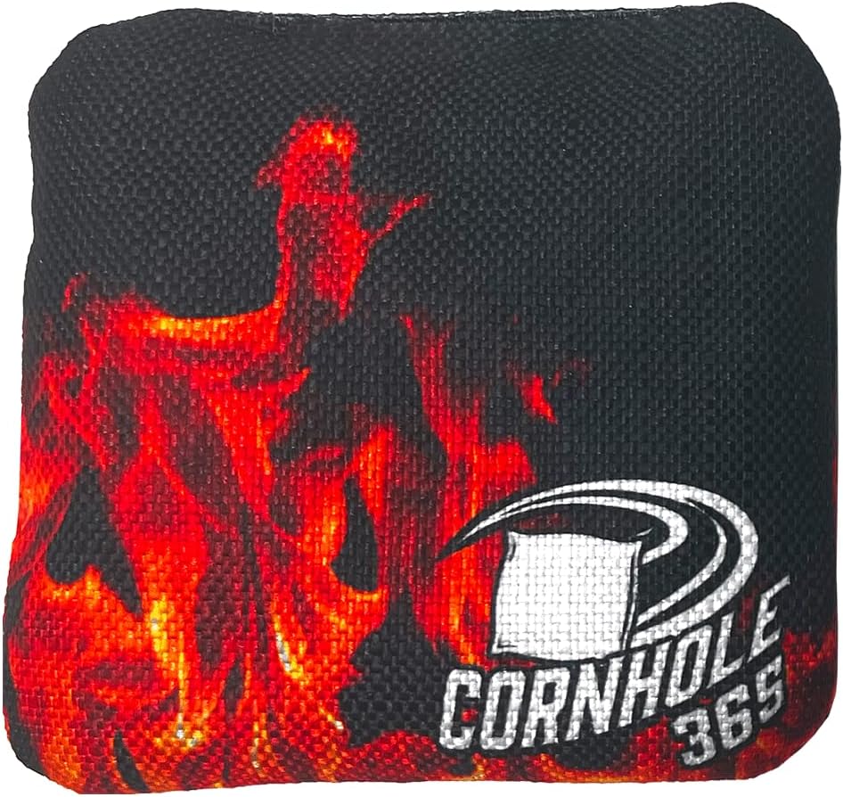 Cornhole365 Cornhole Bags - All-Weather, Heavy-Duty Fabric, Double-Stitched - Fire & Ice Set of 8 for Indoor & Outdoor Fun