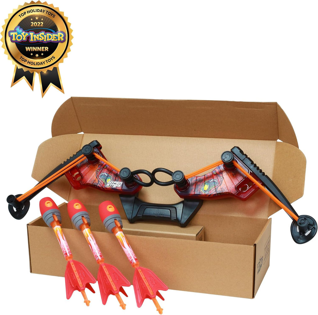 Zing HyperStrike FireTek Bow - Light Up Bow with Zonic Whistle Arrows - Shoots Over 200ft | Outdoor Fun for Ages 14+ (Red)