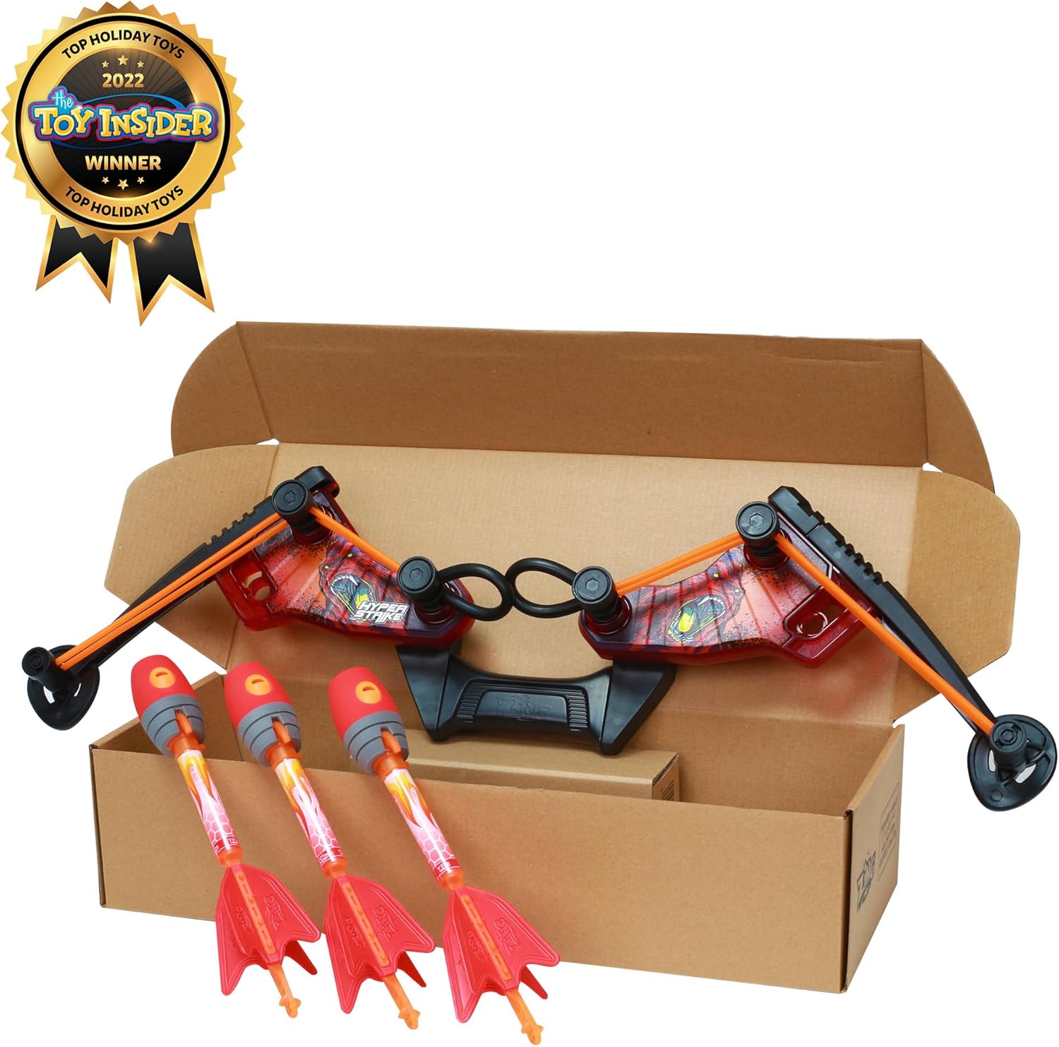 Zing HyperStrike FireTek Bow - Light Up Bow with Zonic Whistle Arrows - Shoots Over 200ft | Outdoor Fun for Ages 14+ (Red)