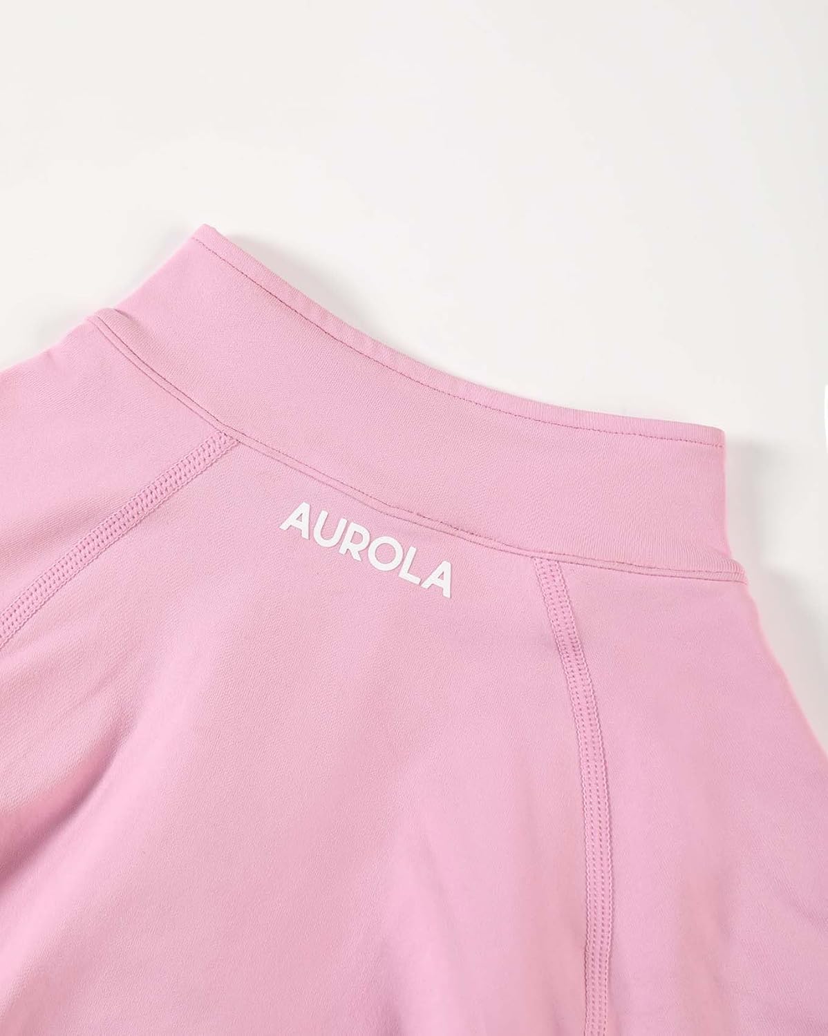 AUROLA Workout Jacket for Women - Half Zip Cropped Slim Fit Long Sleeve Yoga Top with Thumb Holes