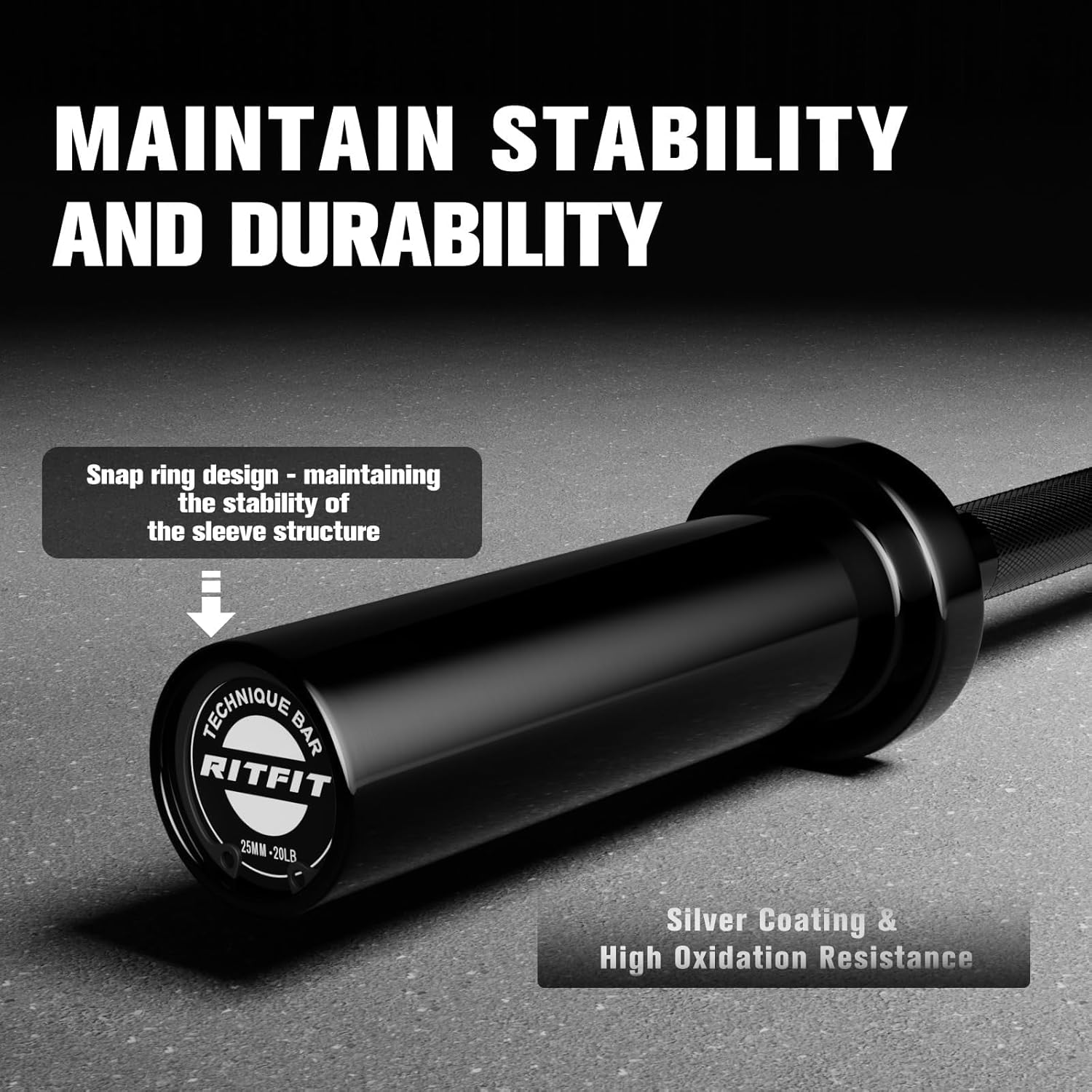 RitFit Olympic Barbell Weight Set - 4/6FT Bar with 55-115LB Plates for Weightlifting & Strength Training