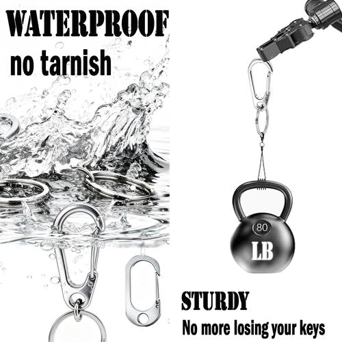 stino 20Pcs No Tarnish Stainless Steel Keychain Hooks with Key Rings, Key Chain Clip & Clasp, Multiple Sizes 1.26-1.77 Inch