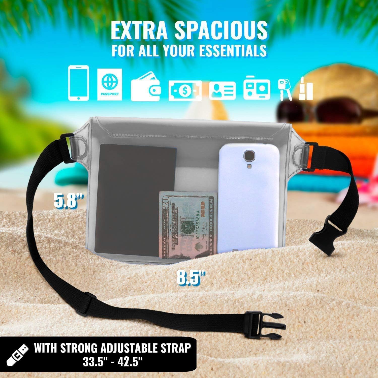 AiRunTech Waterproof Fanny Pack - Dry Bag for Phone, Passport & Wallet | Ideal for Travel & Water Activities